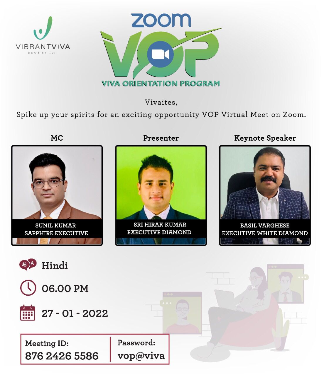 Independent Distributor Viva Orientation Live Webinar (Hindi) Every Tuesday / Thursday service